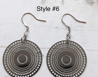 Filigree Earrings, Dangle filigree Earrings, Filigree Metal earrings, Lead free metal earrings, Nickel free, Hypoallergic Filigree earrings