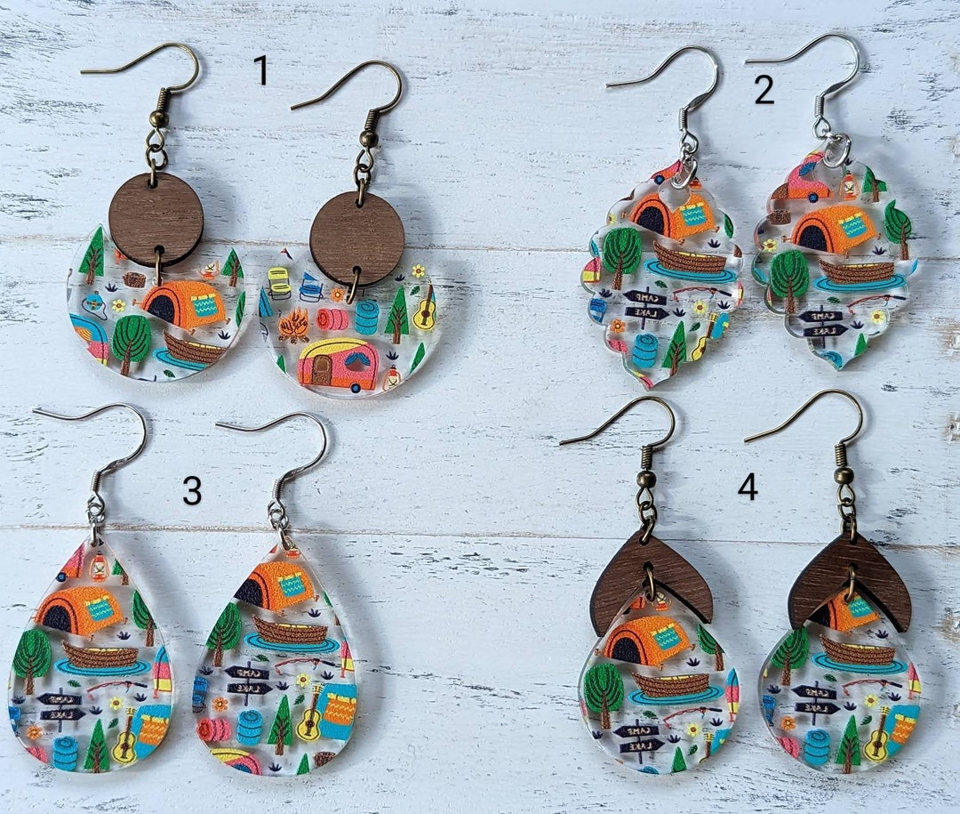 Earrings Camping Around Waterholes - Allergia Designs main image 1