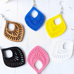 Geometric Acrylic Earrings, COLOR ART Dangle Acrylic Earrings, Laser Cut Acrylic Earrings, Colorful Acrylic Earrings