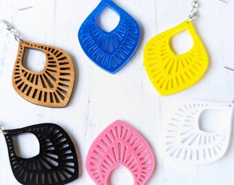 Geometric Acrylic Earrings, COLOR ART Dangle Acrylic Earrings, Laser Cut Acrylic Earrings, Colorful Acrylic Earrings