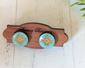 Round Stud wood earrings, Stud wooden earrings, stud earrings, wooden earrings, wave stud earrings, earrings, stud, Hypoallergenic