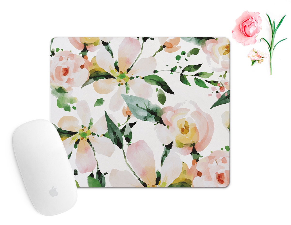 Round Mousepad Botanical Accessories For Office Desk Mousepad Etsy