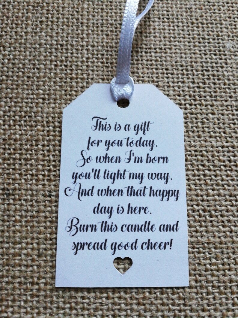 baby shower candle tags