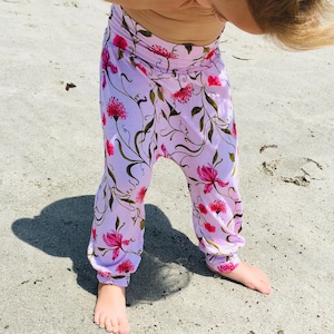Pink Floral Harem Pants, Baby Toddler Harem Pants, Baby Toddler Leggings, Girl Clothes, Boy Clothes, Unisex, Hipster Clothing, Joggers, Gift