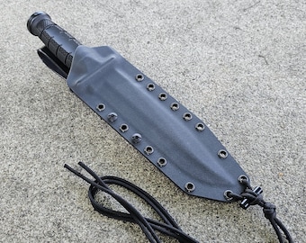 Cold Steel LEATHERNECK-SF Custom Kydex Sheath,Mini Firesteel, 550 Mil-Spec Paracord, Offset Drop Leather, Pancake Style