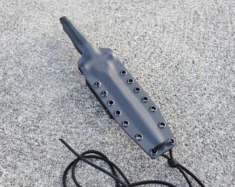 Gerber " Mark II " custom kydex sheath,Polymer Adjustable belt Attachment, Paracord Lanyard,Pancake.