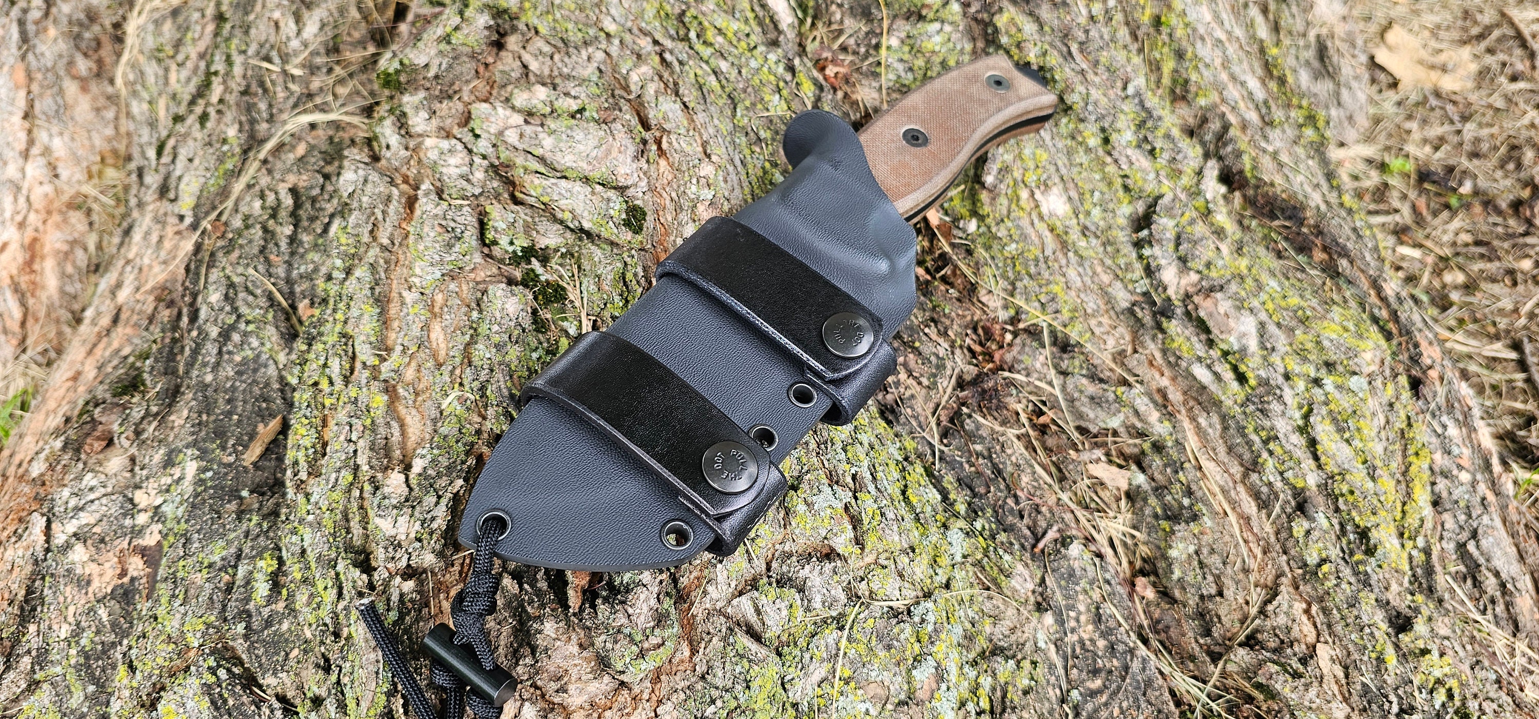 ONTARIO RAT-5 Custom Kydex Sheath, Scout Carry, Leather Scout