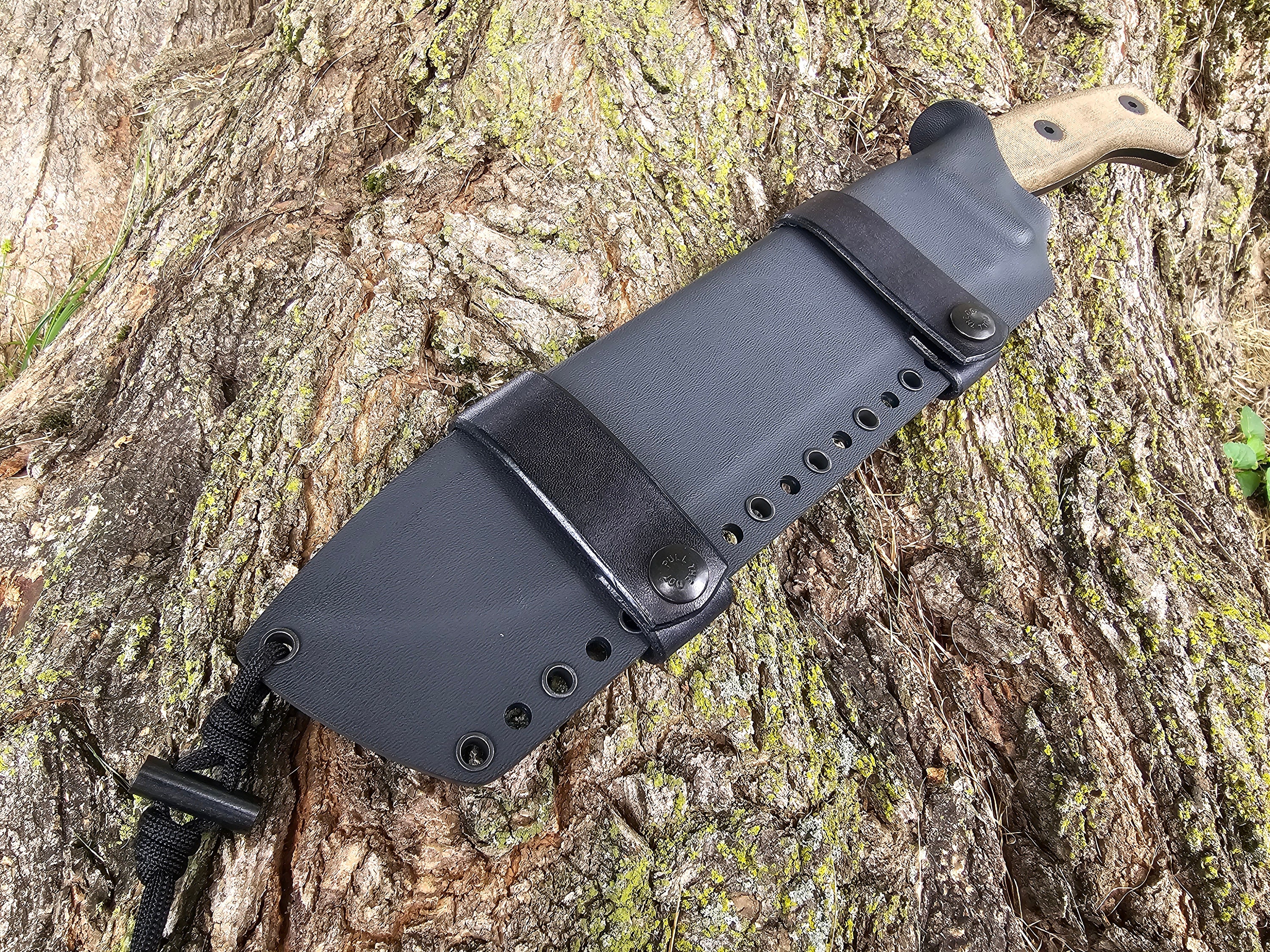 ESEE JUNGLAS Custom Kydex Sheath, Scout Carry, Mini Firesteel