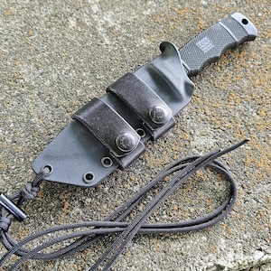SOG Seal Pup custom kydex sheath, Scout Carry, Paracord Lanyard, Mini Firesteel, TACO