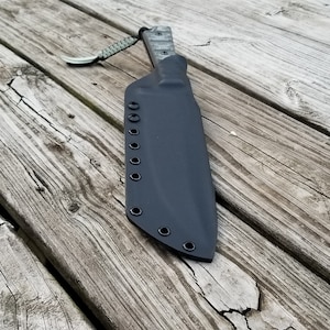 Tops Prather War Bowie Custom Kydex Sheath with Canted Beltloop. Taco Style.
