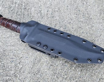 Funda Kydex personalizada KA-BAR USMC, enganche de cinturón de polímero ajustable, estilo panqueque,
