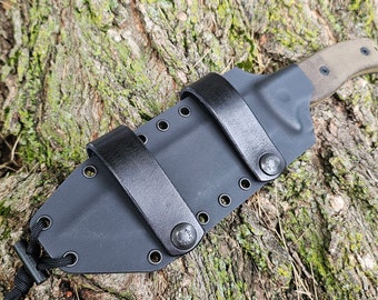 ESEE ESEE-6 Funda Kydex personalizada, Scout Carry, Correas IWB, Mini varilla de pedernal, Paracord Mil-Spec 550, Pancake