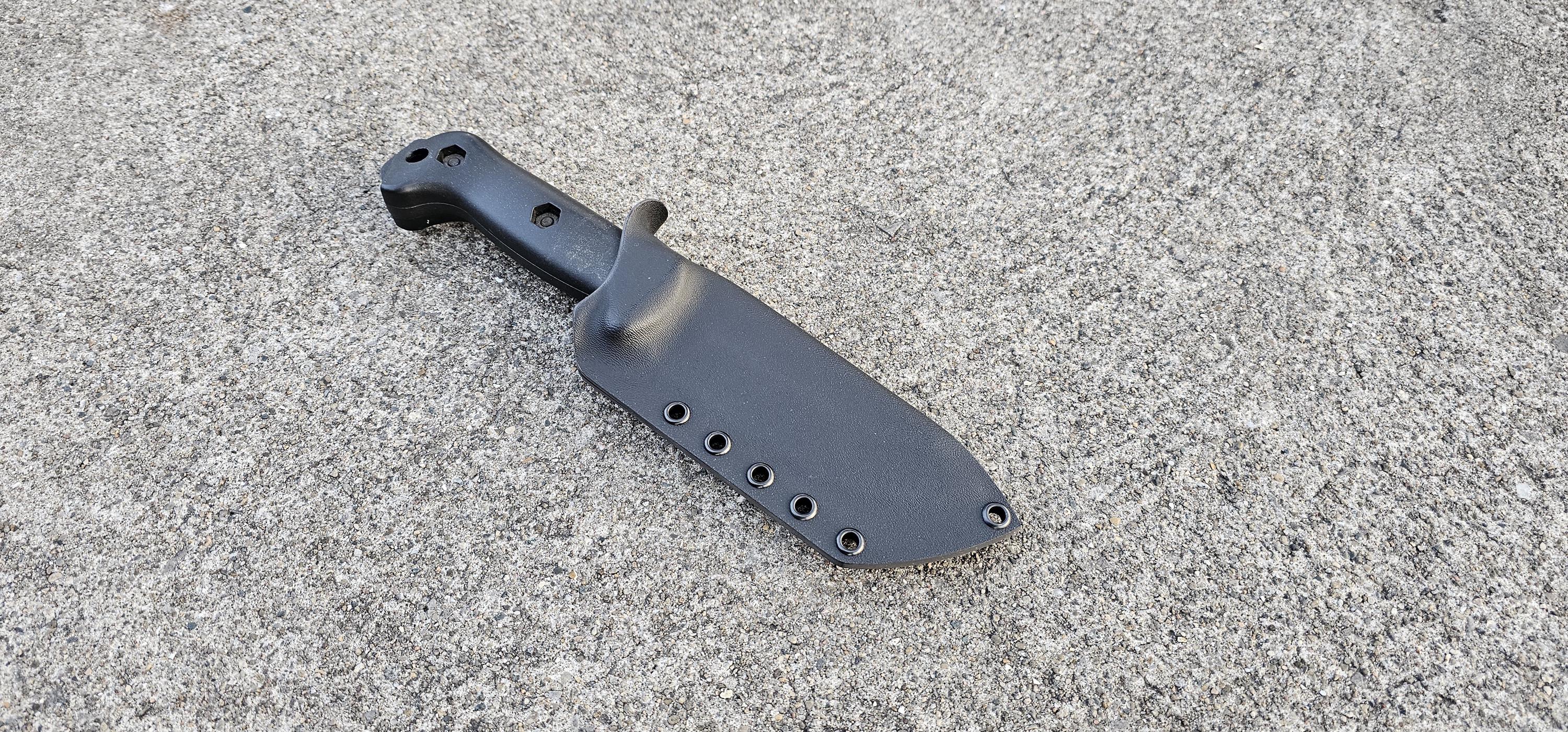Valhalla Custom Kydex Sheath For Ka-bar Becker BK2 - Black Two Piece Pancake Style