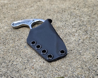 Funda de Kydex personalizada Ka-bar GEORGE ROSCOE, estilo taco, con enganches para cinturón opcionales.