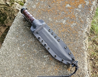 KABAR USMC 1217, 1225, 1220, 1320 Fighting knife Kydex Sheath for Full Size 7" Blade, Pancake, Kydex Dangler, Mini Firesteel Rod, Paracord