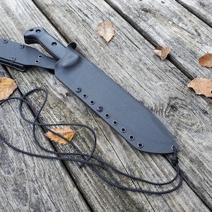 KA-BAR BK-9 Custom Kydex Sheath, 550 Mil-Spec Paracord, Kydex Dangler with Polymer Clip, Taco Style BK9