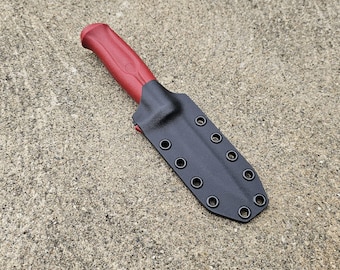 Mora 511 (Old Style) carbon and stainless blade Custom Kydex Sheath, optional belt attachments- Pancake Style