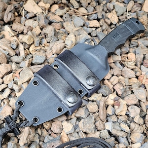 SOG Seal Pup Elite Custom Kydex Sheath,Mini Firesteel, 550 Mil-Spec Paracord, Scout Carry Straps, Pancake Style.