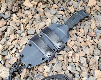 SOG Seal Pup Elite Custom Kydex Sheath,Mini Firesteel, 550 Mil-Spec Paracord, Scout Carry Straps, Pancake Style.
