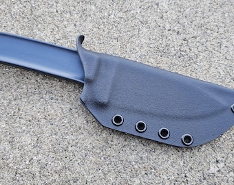 Cold Steel Drop Forged Hunter Knife Custom Kydex Sheath, Taco Style, optional belt Attachment choices. Extra Handle Space for wrapped Handle