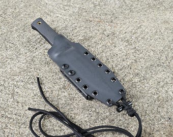 Cold Steel &quot; SRK-C, SRKC &quot; custom kydex sheath, Polymer adjustable Belt Clip, Mini Firesteel Rod, Paracord, Pancake style.