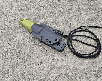 MORA Eldris Custom Kydex Sheath, Paracord Lanyard, Firesteel, Polymer Belt Clip, Pancake Style,