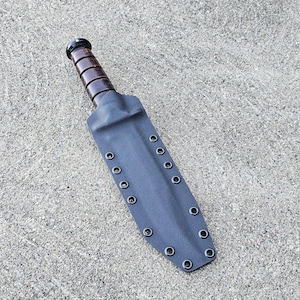 KA-BAR USMC Custom Kydex Sheath, Pancake Style, This Sheath will fit all 7" fullsize 1217, 1225, 1220, 1320, etc, & serrated and plain edge.