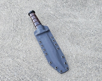 KA-BAR USMC Custom Kydex Sheath, Pancake Style, This Sheath will fit all 7" fullsize 1217, 1225, 1220, 1320, etc, & serrated and plain edge.