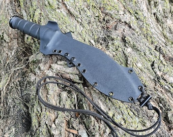 KA-BAR stellen Kukuri Kydexscheide, verstellbare Offset-Mini-Gürtelschlaufe, Paracord Lanyard, Mini Firesteel