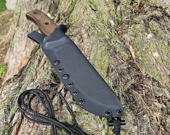 Ontario RAT-7 Custom Kydex Sheath, Kydex Dangler Carry, Mini Firesteel Rod,Paracord, Taco Style.