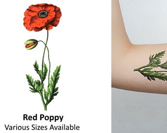 Poppy Tattoo Etsy