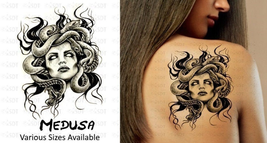 Medusa Temporary Tattoo - Etsy Medusa Temporary Tattoo - Etsy