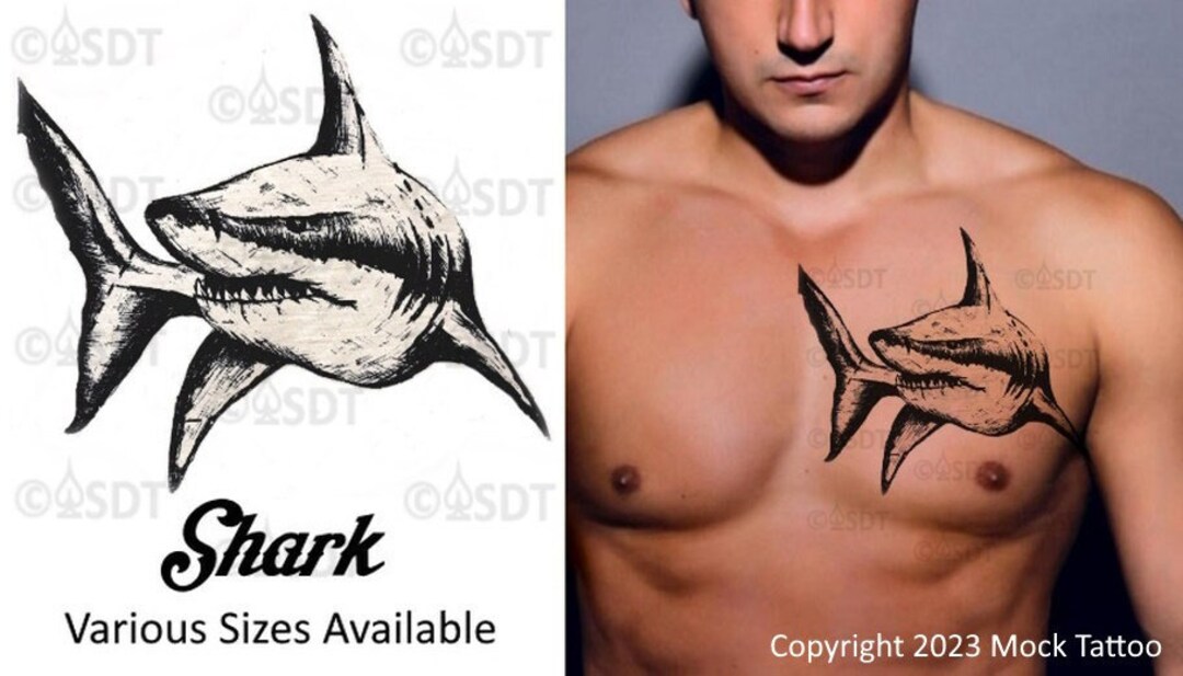 Shark Temporary Tattoo - Etsy