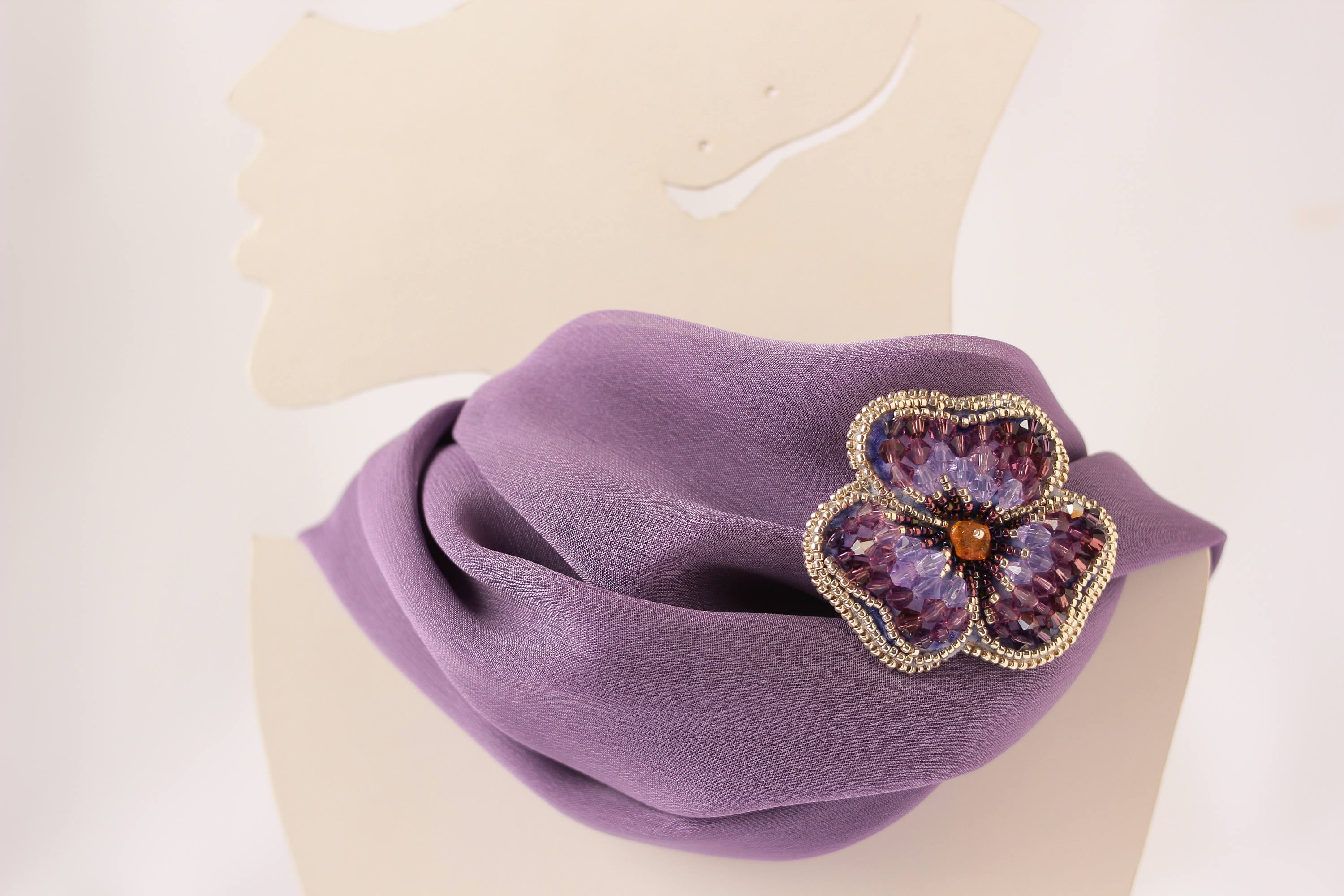 Pansy brooch Embroidered pin Gift for mom Bridal brooch Etsy