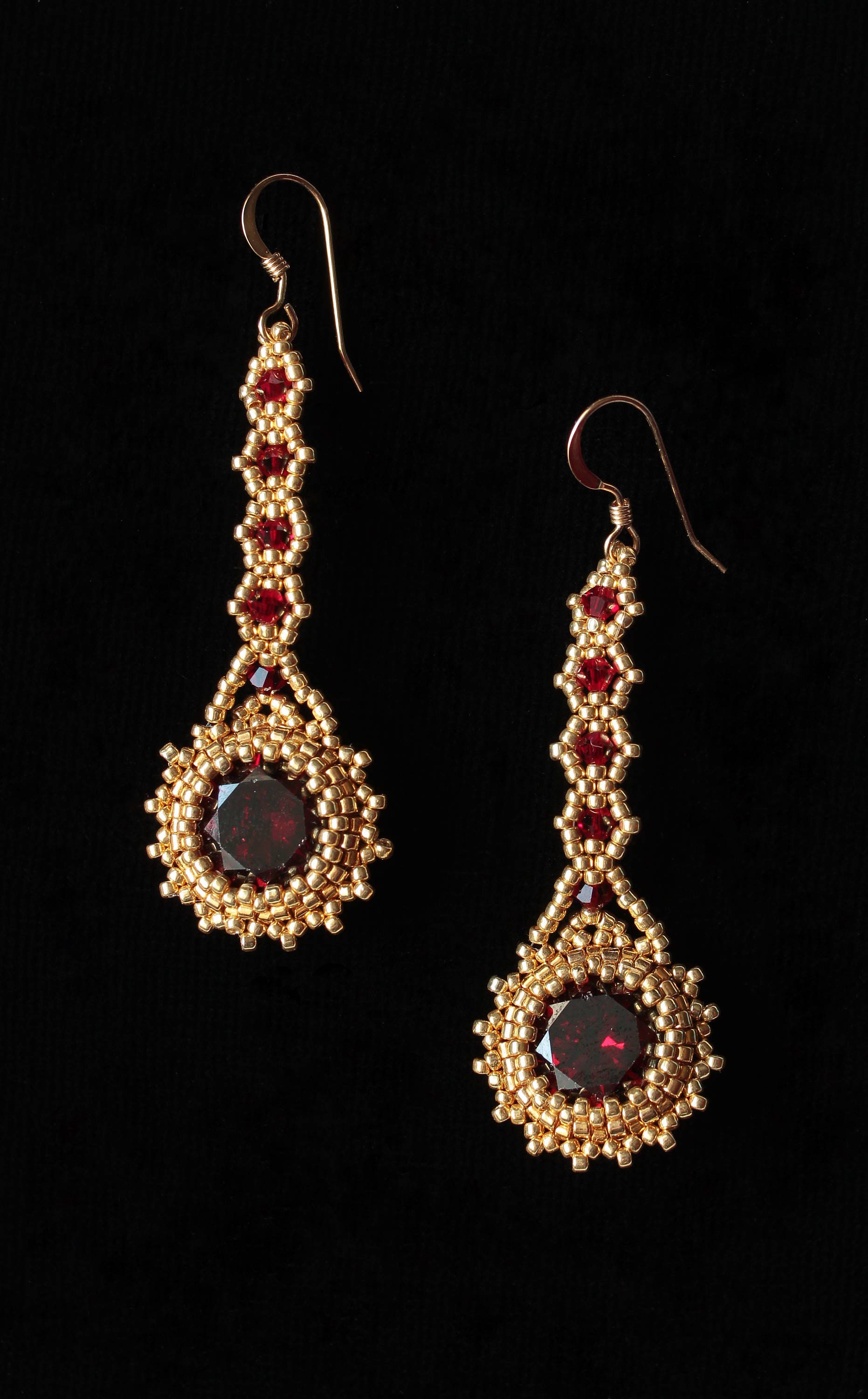 Long elegant Silver beadwoven earrings Prom Etsy