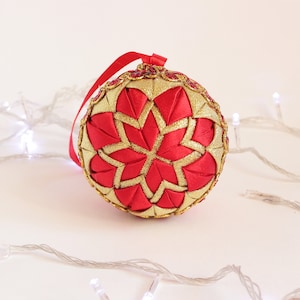 Red Christmas ball Quilt Patchwork decor X-mas baubles Christmas ornaments New Year gift