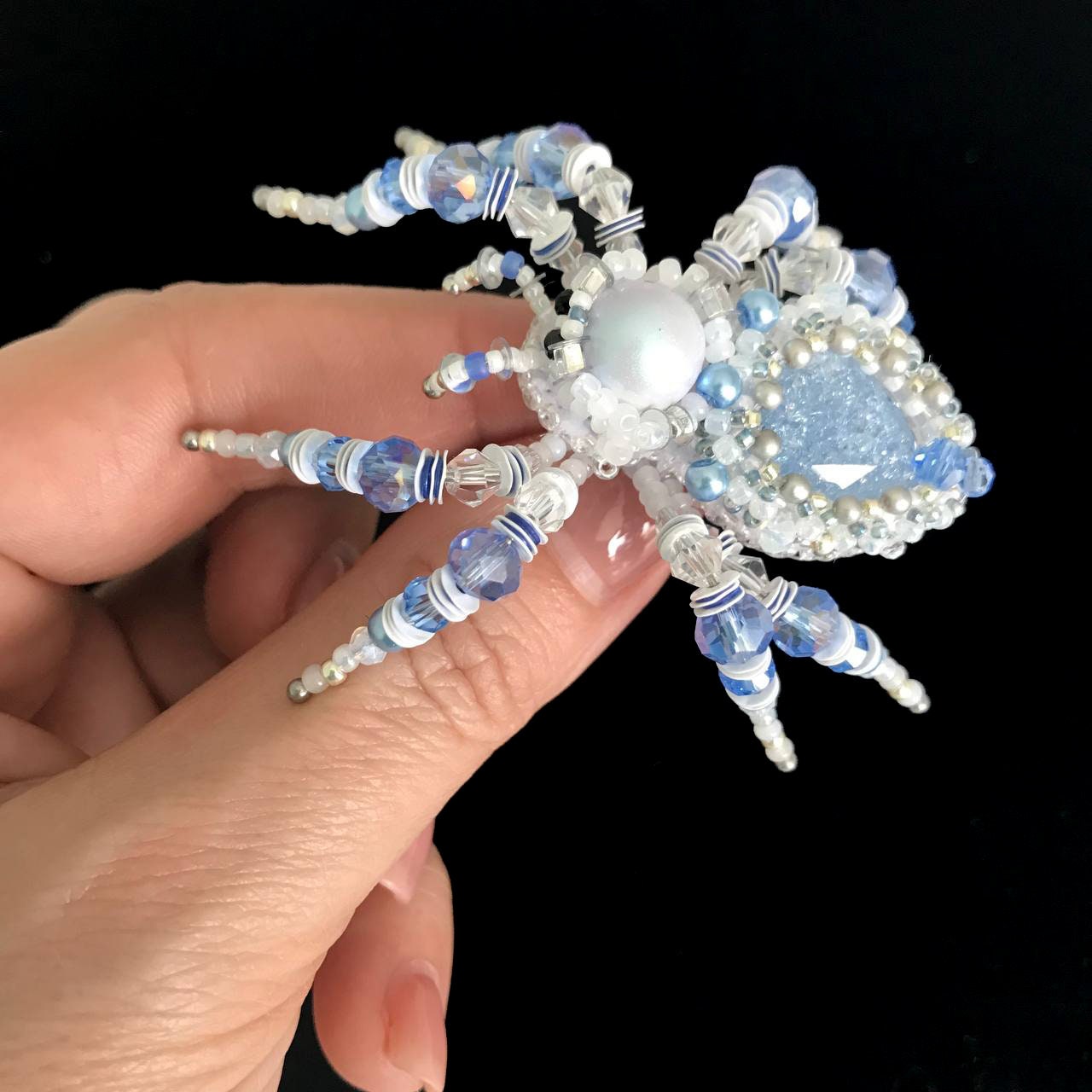Sky Blue Spider Brooch Something Blue Gift Embroidered Spider Jewelry ...