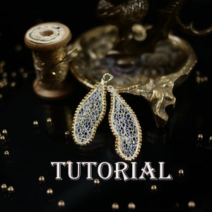 Beadwork TUTORIAL Wings for insect brooch PDF-video instruction