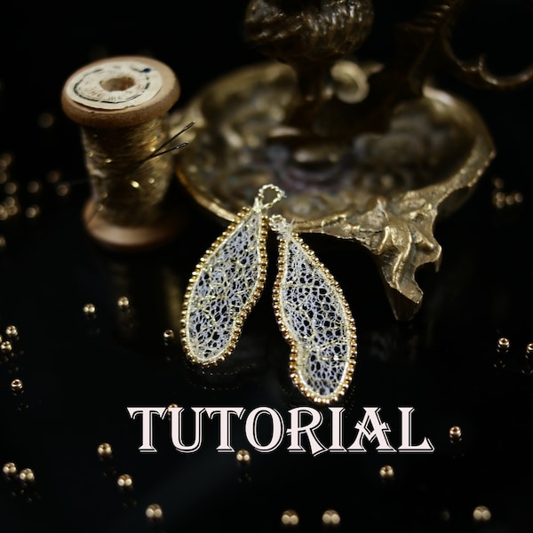 Beadwork TUTORIAL Wings for insect brooch PDF-video instruction