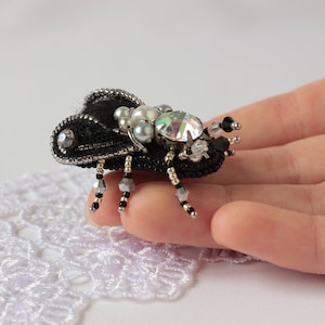 Embroidered Insect brooch Halloween gift Beetle brooch insect jewelry bug brooch