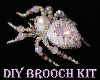 DIY Beaded Spider Brooches Kit Craft kit Jewelry Making Kits for Adults Beaded Insects Brooches