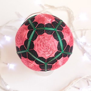Rose temari Christmas ornaments  Xmas ball Christmas gift tree toy