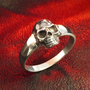 Sterling Silver Skull Ring for Men and Women, Skull Jewelry, Biker Ring, Silver Band, Men's Silver Ring, Occult Jewelry, Women's Skull Ring image 1