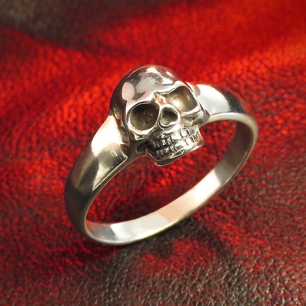 Sterling Silver Skull Ring for Men and Women, Skull Jewelry, Biker Ring, Silver Band, Men's Silver Ring, Occult Jewelry, Women's Skull Ring