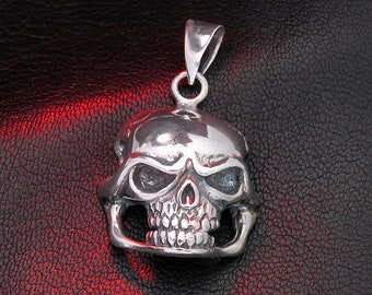 Cool Skull Pendant, Sterling Silver, Skull Jewelry