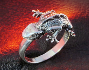 Anel de Lagarto, Anel de Gecko em Prata de Lei, Joias de Animais