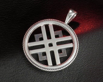 Baltic Ancient Sign Pendant - Oak and Sun, Baltic Jewelry, Sterling Silver, Unique Gift