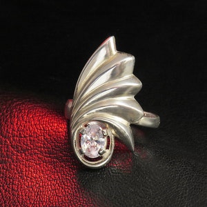 Nautical Sterling Silver Ring for Women with Cubic Zirconia, Beach Jewelry