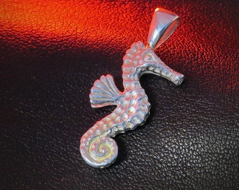 Sterling Silver Seahorse Pendant, Ocean Jewelry