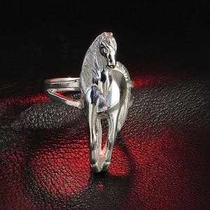 Sterling Silver Horse Ring for Women, Equestrian Ring, Horse Lover Gift, Horse Jewelry
